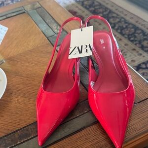 Zara Bold Red Pointed Heels
